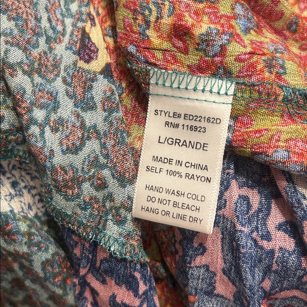 Easel Tiered Flowy Multi-color Patchwork Maxi Dre… - image 5